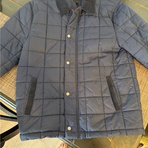 Bonobos Quilted Navy Puffer Jacket with Corduroy Trim
